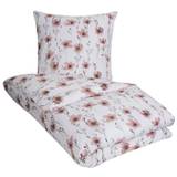 Flonel sengetøj 240x220 cm - Flower Rose - King size sengesæt - 100% Bomuldsflonel - By Night dobbelt dynebetræk