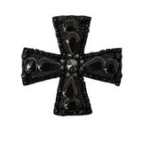 Dolce & Gabbana Sort Crystals Embellished Cross Pin Brooch - Black, Color_Sort, Dolce & Gabbana, Herre, Material: Brass, new-with-tags, Other - Men - Jewelry, Smykker, Sort - ONESIZE