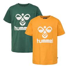 Hummel T-shirt - hmlTres - 2-pak - Butterscotch/Pineneedle - Hummel - 10 år (140) - T-Shirt