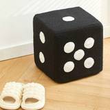 SHEIN 1pc Creative Shoe Changing Stool For Home Entrance, Living Room Sofa Or Small Wooden Stool With Cube-Shaped Wooden Frame & Holes