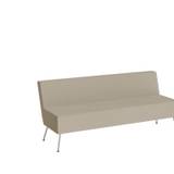 Sofa 3-pers Piece uden armlæn, betrukket med beige tekstil, metalben