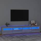 Tv-skab med LED-lys 240x35x40 cm grå sonoma-eg