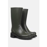 3/4 Rubber Boots With Zip - Army - S37 - rub47zip 3 4 rubber boots with zip rain boots army