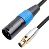 SA119GXK108BU - mini XLR (hun) til 3pin XLR (han) mikrofon adapter kabel