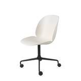 GUBI | Beetle Meeting Chair– Un-Upholstered - Alabaster White, 4-Star Base W. Castors