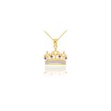 Sapphire & Diamond Crown Necklace in 9ct Gold