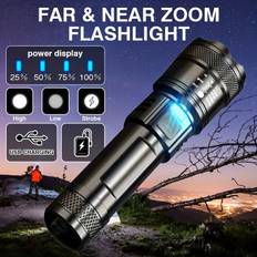 Ultra-bright Led Handheld Flashlight - Zoomable, Usb Charging - Perfect For Camping, Hiking, Climbing, Exploring