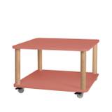 ASHME Sofabord med Hjul 64x64cm Antik pink