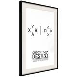 Plakat - Choose Your Destiny - 20 x 30 cm - Sort ramme med passepartout