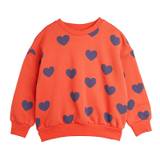 Mini Rodini Sweatshirt - Hearts Aop - Rød - Mini Rodini - 6-7 år (116-122) - Sweatshirt