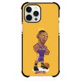 NBA Kobe Bryant Phone Case For iPhone Samsung Galaxy Pixel OnePlus Vivo Xiaomi Asus Sony Motorola Nokia - Kobe Bryant Lakers Cartoon Art On Yellow Background