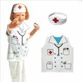 Printing Pattern Doctor Costume For Kids And Toddlers Pretend Doctor Lab Costumes Doctor Role Play Dress Up For Halloween - White - one-size