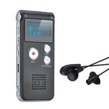 Bærbar digital stemmeoptager Lyd Lydoptager Diktafon LCD-optager MP3-afspiller-8GB (sort)