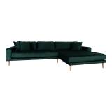 House Nordic Lido Lounge Sofa (Højrevendt, Grøn velour)
