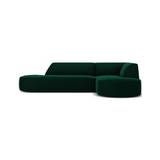 Ruby chaiselong sofa højrevendt i velour B273 x D180 cm - Flaskegrøn