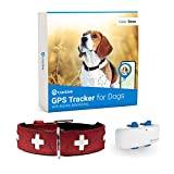 HUNTER Halsband Swiss L (65), rot/schwarz, Tractive GPS Tracker für Hunde (Weiß), GPS mit unbegrenzter Reichweite + Hundehalsband