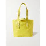 LOEWE - Webbing-Trimmed Crinkled-Leather Tote Bag - Men - Yellow