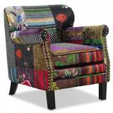Leeds lænestol - Flerfarvet stof + Møbelplejesæt til tekstiler