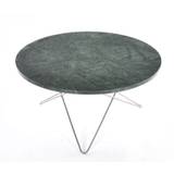 OX Denmarq O Table Sofabord Ø: 80 cm - Stainless Steel/Green Indio Marble