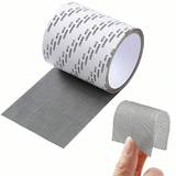 SHEIN Window Screen Repair Kit Tape, 2.76 Inches X 78.74 Inches Strong Adhesive Waterproof Fiberglass Covering Mesh Tape, Used For Covering Torn Holes On Wi