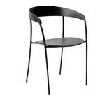 New Works - Missing Chair With Armrest, Black Lacquered Ash With Black Frame