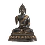 Black Buddha i mørk messing - H15 cm