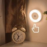 SHEIN 1pc Touch-Sensitive Night Light, Adjustable In 3 Colors, Wireless Cabinet Light, Dimmable For Hallway, Bedroom, Bathroom, Living Room, Closet, Kitchen