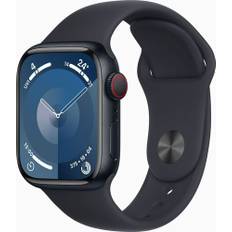 Apple Watch Series 9 Aluminium 41 mm (2023) | GPS + Cellular | Midnat | Sportsrem Midnight S/M