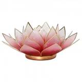 Lotus Lysestage - pink/rosa med guld 13,5 cm - Lotus Lysestager - GodKarmaShop