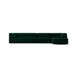 Ruby chaiselong sofa højrevendt i velour B366 x D180 cm - Flaskegrøn