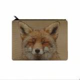 SHEIN Zen Fox (Red Fox Smiling) Carry-All Pouch Carry-All Pouch Cosmetic Bag Linen Zipper Hand Bag Storage Bag