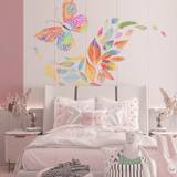 SHEIN 1pc Colorful Butterfly Wall Sticker Frosted PVC Butterfly & Plant Design Skirting Line Wall Decal