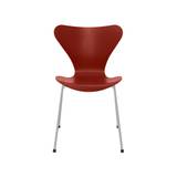 3107 stol, farvet ask venetian red/nine grey stel af Arne Jacobsen