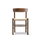 J39 Folkestolen af Børge Mogensen - Natur flet spisebordsstol - Naturfarvet flet / Valnød olie Spisebordsstole - Møbler