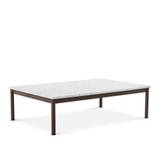 Cassina - LC10-P Square Low Table, Outdoor, Carrara Marble Top, Enamel Frame Textured Mud