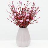 PC Artificial Red Berry Stems Red Berries Heart Shape Red Berry Branches Artificial Berry Branches Valentines Day Gift For Wedding Home Vase Decoratio - Multicolor - one-size