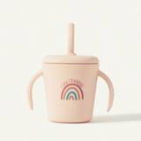 SHEIN Cozy Cub 1pc Rainbow Double Handle Anti-Fall Silicon Cup With Straw, Suitable For Babies Drinking Water