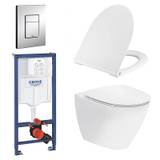 Komplet toiletpakke m/ Ifö Spira Art vægtoilet, sæde m/ softclose og høj Grohe cisterne