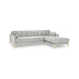 Mamaia højrevendt chaiselong sofa i velour B293 x D185 cm - Guld/Sølvgrå