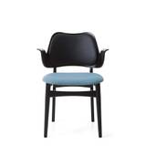 Warm Nordic - Gesture Chair / Black Lacquered Oak - Loungestol - Prescott 207 (Black) / Merit 011 (Ice Blue) - L58 x W54 x H80 cm