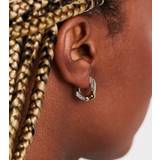 Luv AJ - Hoop-øreringe med cubanske kædeled og firkantede krystaller i 14 karat guldbelægning