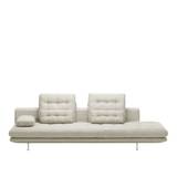 Vitra - Grand Sofa 3 1/2-Seater Open On Right, One-Piece Seat, Polished Base, Cat. F80, Iroko 2 87 Teak Brown