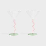 &Klevering Coupe Curve Pink Set of 2 Cocktailglas Glas