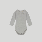 Gray Label Baby Collar Onesie Grey/Cream - 12-18M