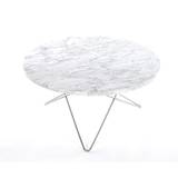 OX Denmarq O Table Sofabord Ø: 80 cm - Stainless Steel/White Carrara Marble