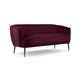 Moss 3-personers sofa i metal og velour B179 cm - Sort/Lilla