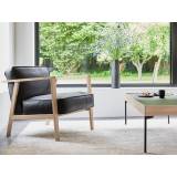 Andersen Furniture LC1 loungestol (Hvidpigmenteret eg massiv stel, Sort læder)