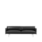 Muuto Outline sofa 3-pers. læder Refine sort, aluminiumsben