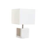 Bordlampe DKD Home Decor Hvid Sølv Polyester Marmor 220 V 50 W (26 x 26 x 41 cm)