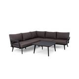 Brafab Villac sofagruppe Sort med brun hynde 2 st 2-personers moduler, hjørne & sofaborde